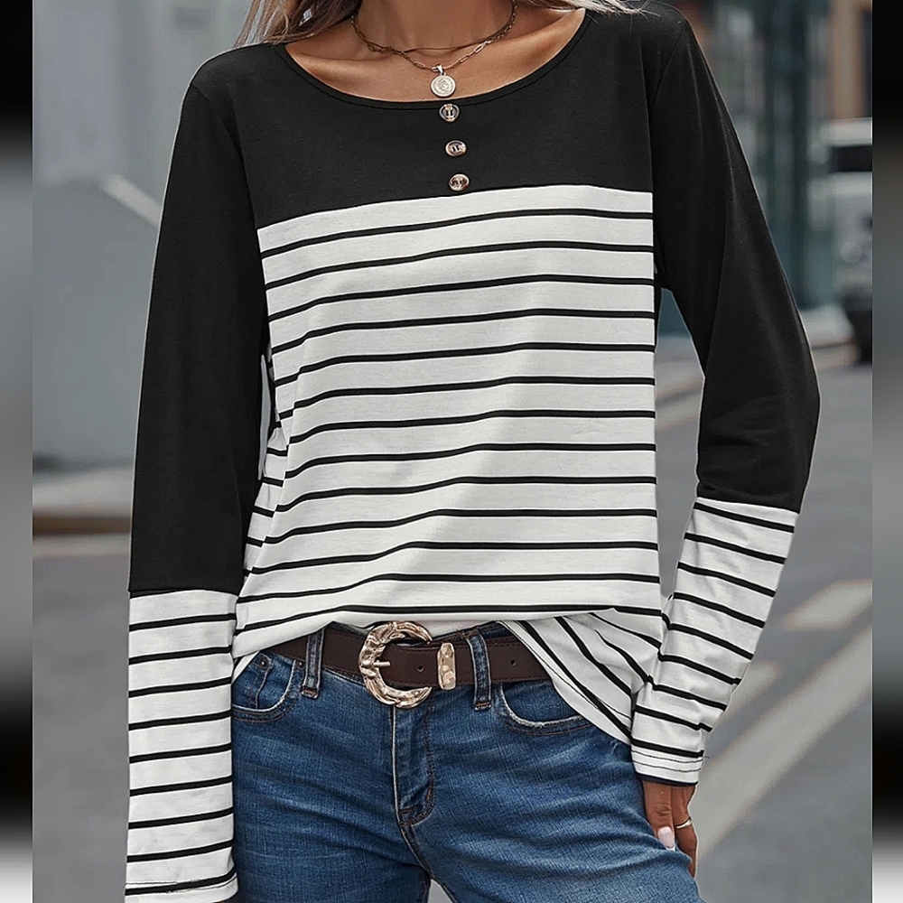 Women's  Long Sleeves Loose T- Shirt.